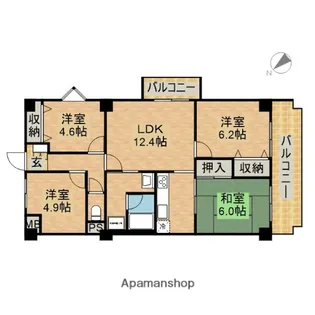 サニーハウス西豊中壱号館【5階】の間取り