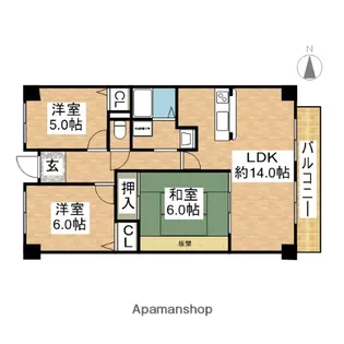 ラフォーレ北園田【2階】の間取り