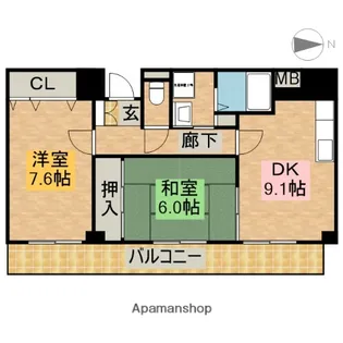 ヴィラアルデール【1階】の間取り