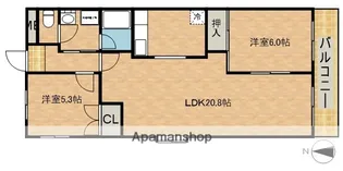 イプシロン【3階】の間取り