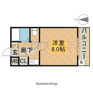 シャルム東園田【2階】の間取り