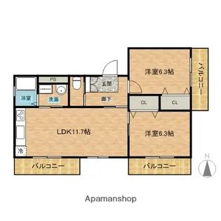 アメリア【2階】の間取り