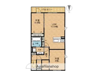 カーサイマキタ ディ ステラ【1階】の間取り