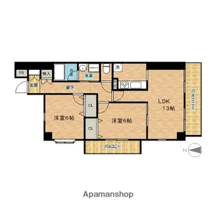 ハイム静【4階】の間取り