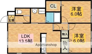 コンフォート大島Ⅳ B棟【2階】の間取り
