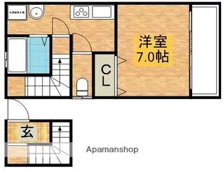 兵庫県三木市志染町西自由が丘1丁目【アパート】の間取り