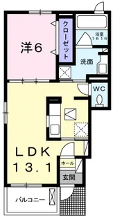 カーサ セレーナB【1階】の間取り