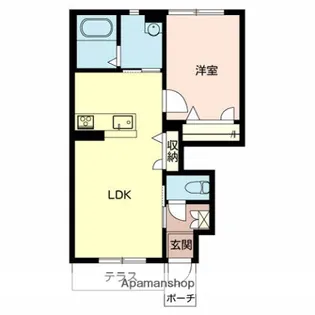 三木市志染町(カーサグラス自由が丘)【1階】の間取り
