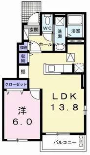 アバンツァート葉多【1階】の間取り