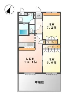 グレイスヴィラ【1階】の間取り