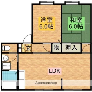 兵庫県三木市上の丸町【アパート】の間取り