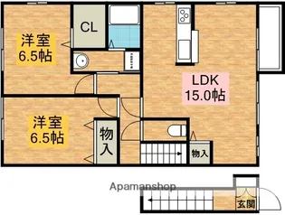 兵庫県小野市大島町【アパート】の間取り