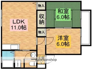 兵庫県三木市大村【アパート】の間取り