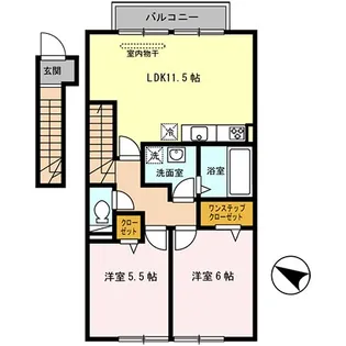 ローテローゼ恵比須【2階】の間取り