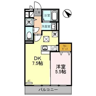 パークハイム参番館 B棟【206号室】の間取り