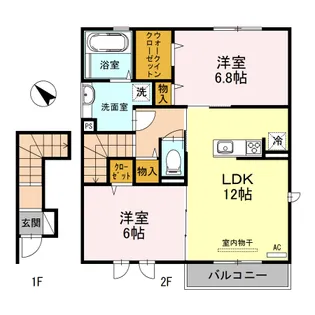 セジュール加佐B棟【2階】の間取り