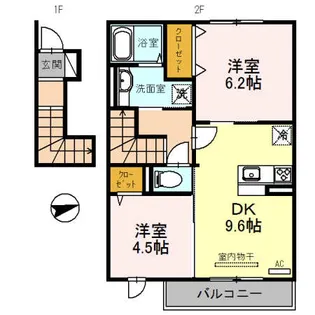 サニーDハウス芝町 イースト【2階】の間取り