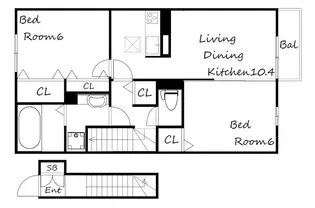 BENT GREEN【208号室号室】の間取り