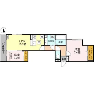 メゾン ド ソルテB棟【1階】の間取り