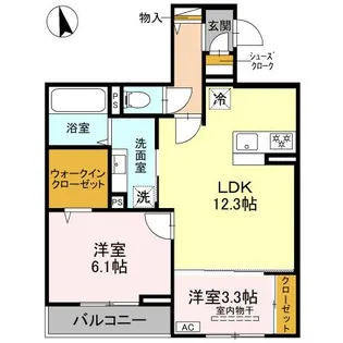 メゾンドソルテB【3階】の間取り