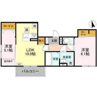 メゾン ド ソルテA棟【1階】の間取り