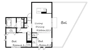 HIGHLAND【102号室号室】の間取り
