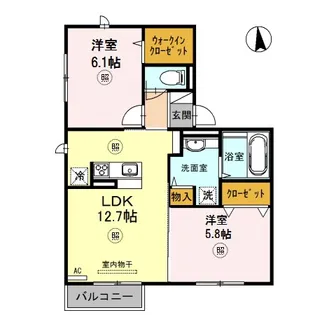 カトル ピア【202号室】の間取り