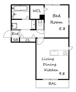 SPIDER【201号室号室】の間取り