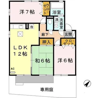 ヒルグレイス A【1階】の間取り
