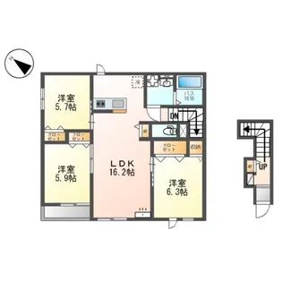 グレイスヴィラ3番館【2階】の間取り