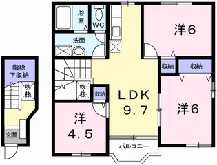 シャン・ドール生駒B【2階】の間取り