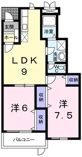 メゾン梅の郷A【1階】の間取り