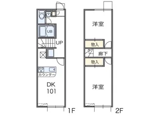 レオパレスゼスト【103号室】の間取り