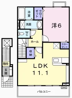 フィオーレ白浜Ⅰ【2階】の間取り