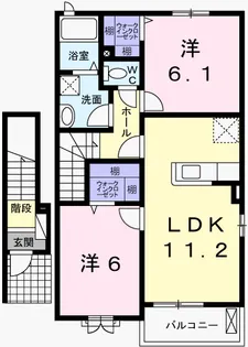 ペール メゾンB【2階】の間取り