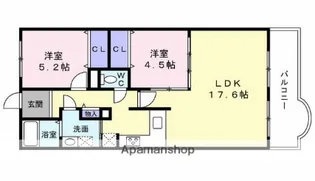 高砂アーバンコンフォート【1027号室】の間取り