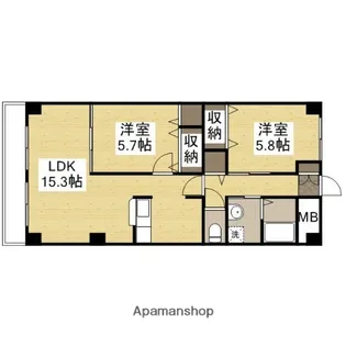 グランツ野里【105号室】の間取り