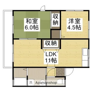 オークウッド【201号室】の間取り