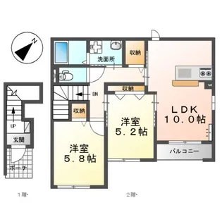 フェリシアス【2階】の間取り