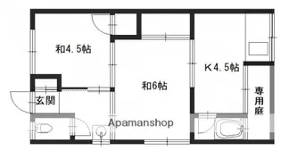 高芝荘【1F-2号室】の間取り