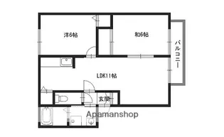 エスペランサハイツB【202号室】の間取り