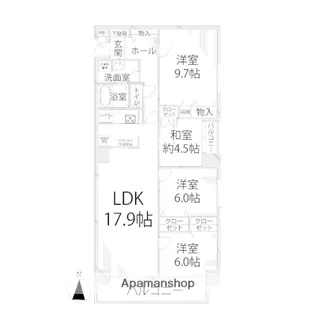 グランドヴュー島本【1102号室】の間取り