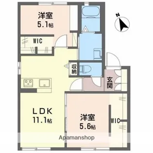フォーレス御立東【102号室】の間取り