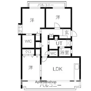 ハッピーコート五軒邸【2階】の間取り