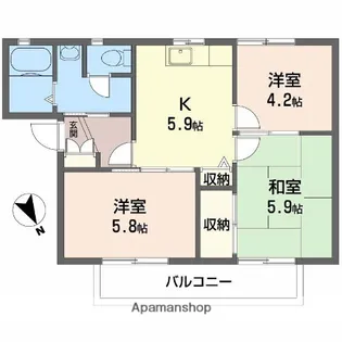 ディアス鵤 B【1階】の間取り