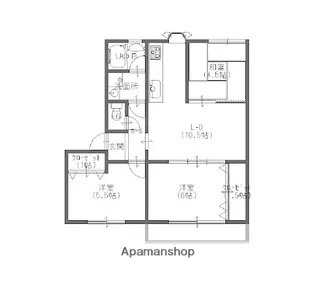 メイプルコート玉手【201号室】の間取り