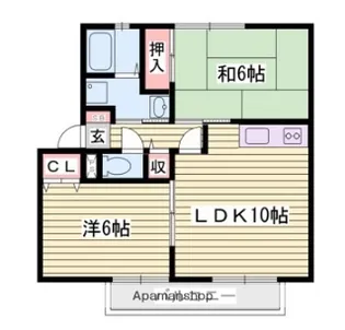 グランパルク福島【101号室】の間取り