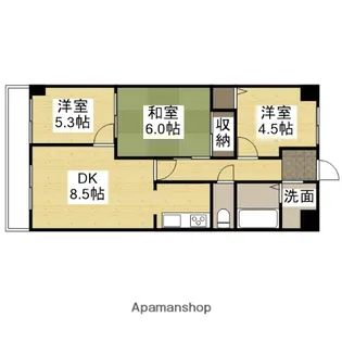 ハピネス見野【502号室】の間取り