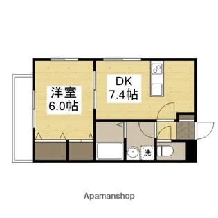 CREA雄徳山【103号室】の間取り