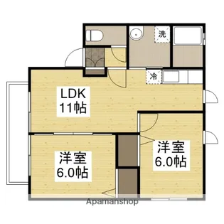 BIRD LAND たまでB棟【101号室】の間取り